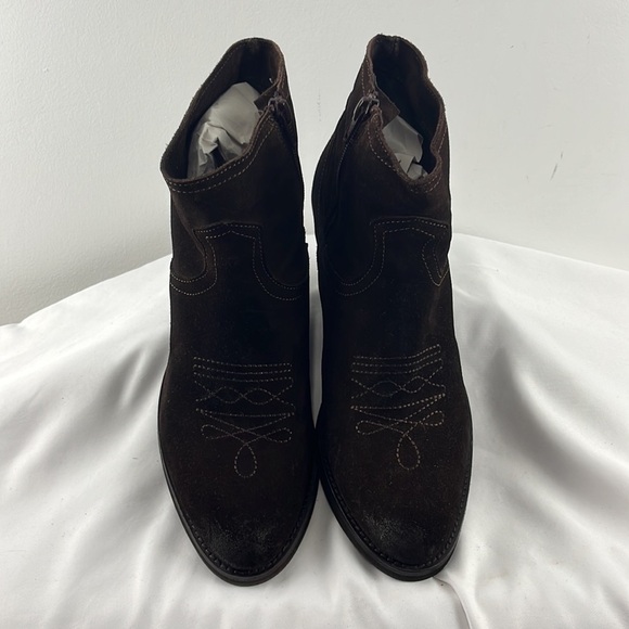 Emanuele Crasto Italian Brown Suede Western Booties - Picture 2 of 9